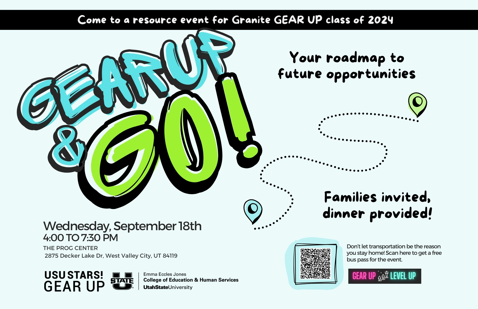 Poster for 'Gear Up & Go' event.